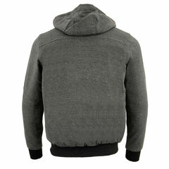 Nexgen Heat NXM1713SET Men's Grey Heated Zipper Front Hoodie - for Winter Cold Weather Riding Outdoors