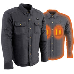 NexGen NXM1715SET Men's 'Scorcher' Classic Heated Black Denim Jacket (Rechargeable Battery Pack Included)