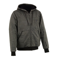 Nexgen Heat MPM1717DUAL Men's Grey Heated Hoodie w/ Dual Power Technology - Biker Jacket for Winter w/Battery Pack