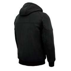 Nexgen Heat MPM1761SET Men’s Black Heated Soft Shell Racing Style Motorcycle Heated Jacket for Winter Cold Weather