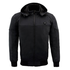 Nexgen Heat MPM1761SET Men’s Black Heated Soft Shell Racing Style Motorcycle Heated Jacket for Winter Cold Weather