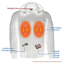NexGen Heat Men’s Heated – Soft Shell Racing Style  Jacket, 7.4V, 3 Heat Levels, Night Visibility – Cold NXM1761SET