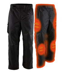 NexGen NXM5715SET Men's 'Torrid' Black Heated Textile Water Resistant Over Pants (Rechargeable Battery Pack Included)