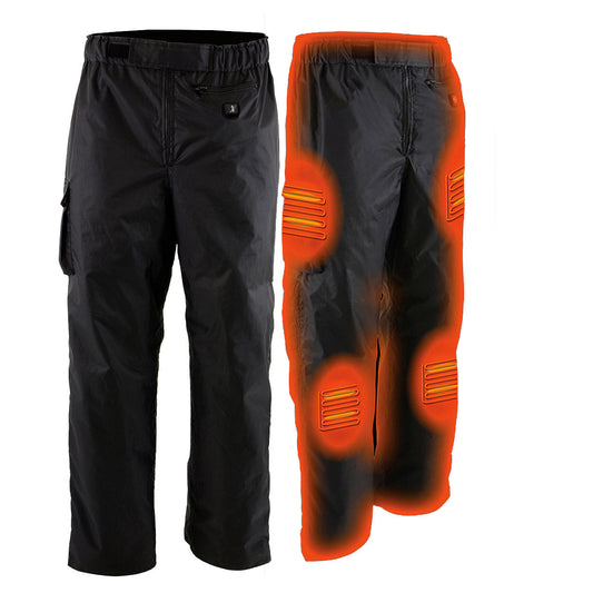 NexGen Heat MPM5720DUAL Men's Black 'Heated' Textile Water Resistant Over Pants (Battery Pack Included)