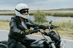 FIL118SC-Onyx Women's Leather Motorcycle Shirt