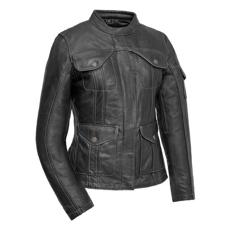 FIL171CDMZ-BLK-Outlander - Women's Motorcycle Leather Jacket
