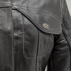 FIL171CDMZ-BLK-Outlander - Women's Motorcycle Leather Jacket