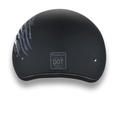 D6-SA DOT Approved Daytona Motorcycle Half Face Helmet - Skull Cap Graphics for Men & Women, Scooters, ATVs, UTVs & Choppers - W/ 2nd Amendment