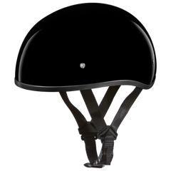 D1-ANS D.O.T. DAYTONA SKULL CAP W/O VISOR - HI-GLOSS BLACK