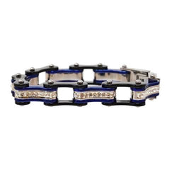 VJ117 Two Tone Black/Candy Blue with White Crystal Centers