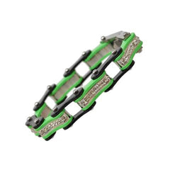 VJ112 Two Tone Black/Lime Green with White Crystal Centers