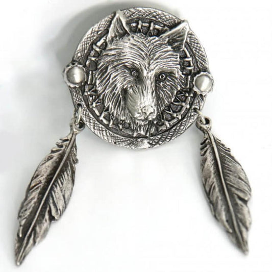 Milwaukee Leather PNA1015 Wolf Dream Catcher Pin