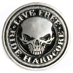 Milwaukee Leather Hardcore Stencil Skull Pewter Biker Pin PNA1188