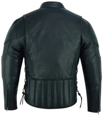 Men's Premium Vented Motorcycle Jacket – Side Laces