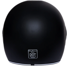 R1-B DOT Daytona Retro Full Face Motorcycle Helmet: Vintage Style for Men, Women, & Youth - Dull Black W/ Dull Black Accents