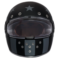 R6-CAS DOT Daytona Retro Full Face Motorcycle Helmet: Vintage Style for Men, Women, & Youth - W/ Captain America Stealth