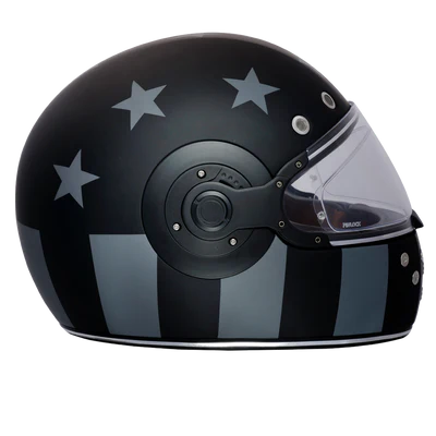 R6-CAS DOT Daytona Retro Full Face Motorcycle Helmet: Vintage Style for Men, Women, & Youth - W/ Captain America Stealth