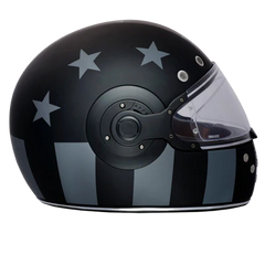 R6-CAS DOT Daytona Retro Full Face Motorcycle Helmet: Vintage Style for Men, Women, & Youth - W/ Captain America Stealth