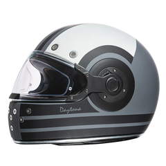 R6-R DOT Daytona Retro Full Face Motorcycle Helmet: Vintage Style for Men, Women, & Youth - W/ Racer