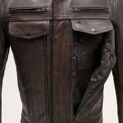 FIM263CVZ-COPR-Raider Men's Motorcycle Leather Jacket