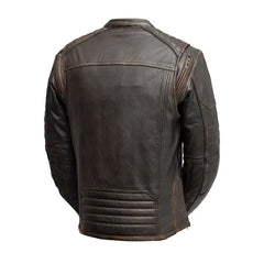 FIM225CDMZ-BRNB-Rider Club - Men's Leather Motorcycle Jacket