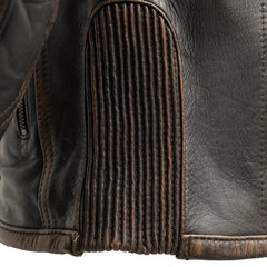 FIM225CDMZ-BRNB-Rider Club - Men's Leather Motorcycle Jacket