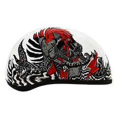 D6-RR DOT Approved Daytona Motorcycle Half Face Helmet - Skull Cap Graphics for Men & Women, Scooters, ATVs, UTVs & Choppers - W/ Rockin' Reaper