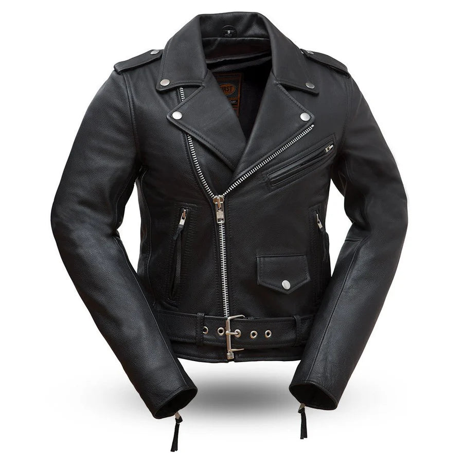 FIL182CHMZ-Rockstar - Women's Motorcycle Leather Jacket