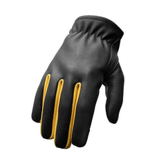 FI211-BLKYL-Roper Men's Motorcycle Leather Gloves