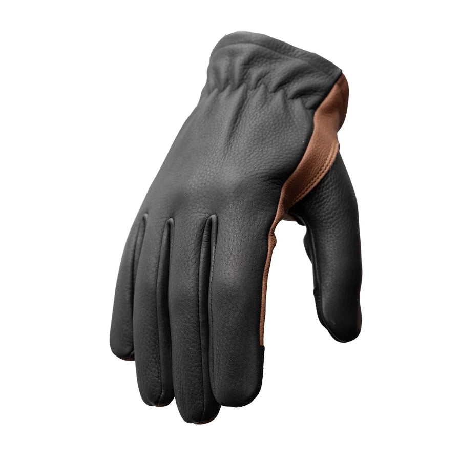 FI211-BLKBRN-Roper Men's Motorcycle Leather Gloves