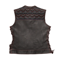 CUS5010LTH-BLK-Rosie Women’s Motorcycle Leather Vest