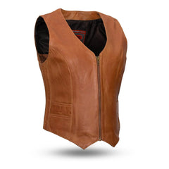 FIL544SDM-WHS-Savannah Women's Western Style Motorcycle Leather Vest