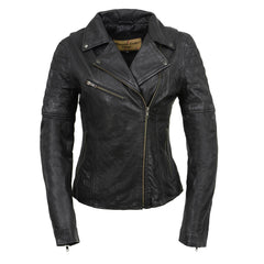 Milwaukee Leather Vintage SFL2812 Women's Black Leather Moto Style Fashion Jacket
