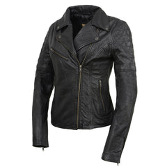 Milwaukee Leather Vintage SFL2812 Women's Black Leather Moto Style Fashion Jacket