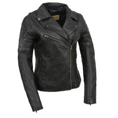 Milwaukee Leather Vintage SFL2812 Women's Black Leather Moto Style Fashion Jacket
