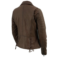 Milwaukee Leather Vintage SFL2812 Women's Brown Leather Moto Style Fashion Jacket