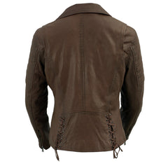 Milwaukee Leather Vintage SFL2812 Women's Brown Leather Moto Style Fashion Jacket
