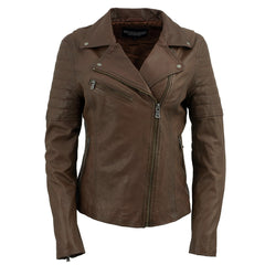 Milwaukee Leather Vintage SFL2812 Women's Brown Leather Moto Style Fashion Jacket