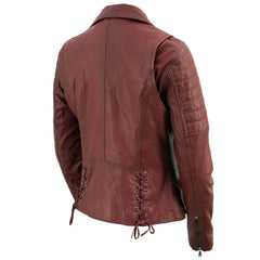 Milwaukee Leather Vintage SFL2812 Women's Red Leather Moto Style Fashion Jacket