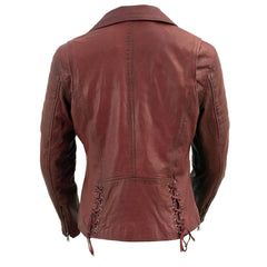 Milwaukee Leather Vintage SFL2812 Women's Red Leather Moto Style Fashion Jacket