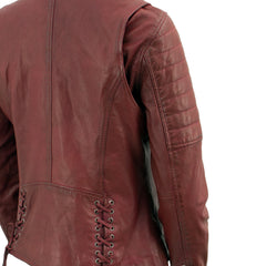 Milwaukee Leather Vintage SFL2812 Women's Red Leather Moto Style Fashion Jacket
