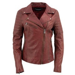 Milwaukee Leather Vintage SFL2812 Women's Red Leather Moto Style Fashion Jacket