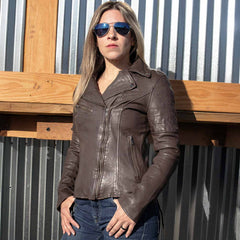 Milwaukee Leather Vintage SFL2812 Women's Brown Leather Moto Style Fashion Jacket