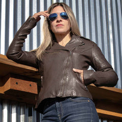 Milwaukee Leather Vintage SFL2812 Women's Brown Leather Moto Style Fashion Jacket