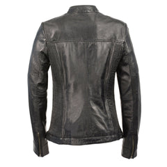 Milwaukee Leather SFL2855 Women's Black Zip Front Fashion Leather Jacket with Side Stretch Fitting