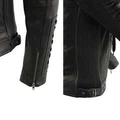 Milwaukee Leather SFL2865 Women's Black Scuba Style Fashion Casual Leather Jacket with Hoodie
