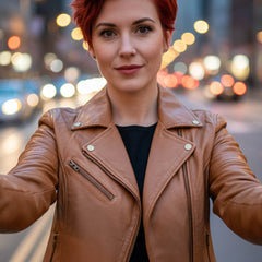 Milwaukee Leather SFL2870 Women's ‘Duchess’ Whiskey Motorcycle Style Fashion Casual Leather Jacket
