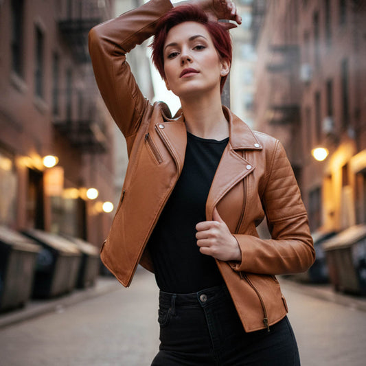 Milwaukee Leather SFL2870 Women's ‘Duchess’ Whiskey Motorcycle Style Fashion Casual Leather Jacket