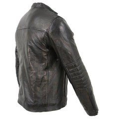 Milwaukee Leather SFM1809 Men's Two-Tone Euro Collar Café Style Leather Jacket