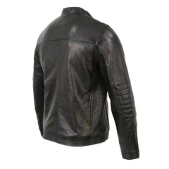 Milwaukee Leather SFM1809 Men's Two-Tone Euro Collar Café Style Leather Jacket